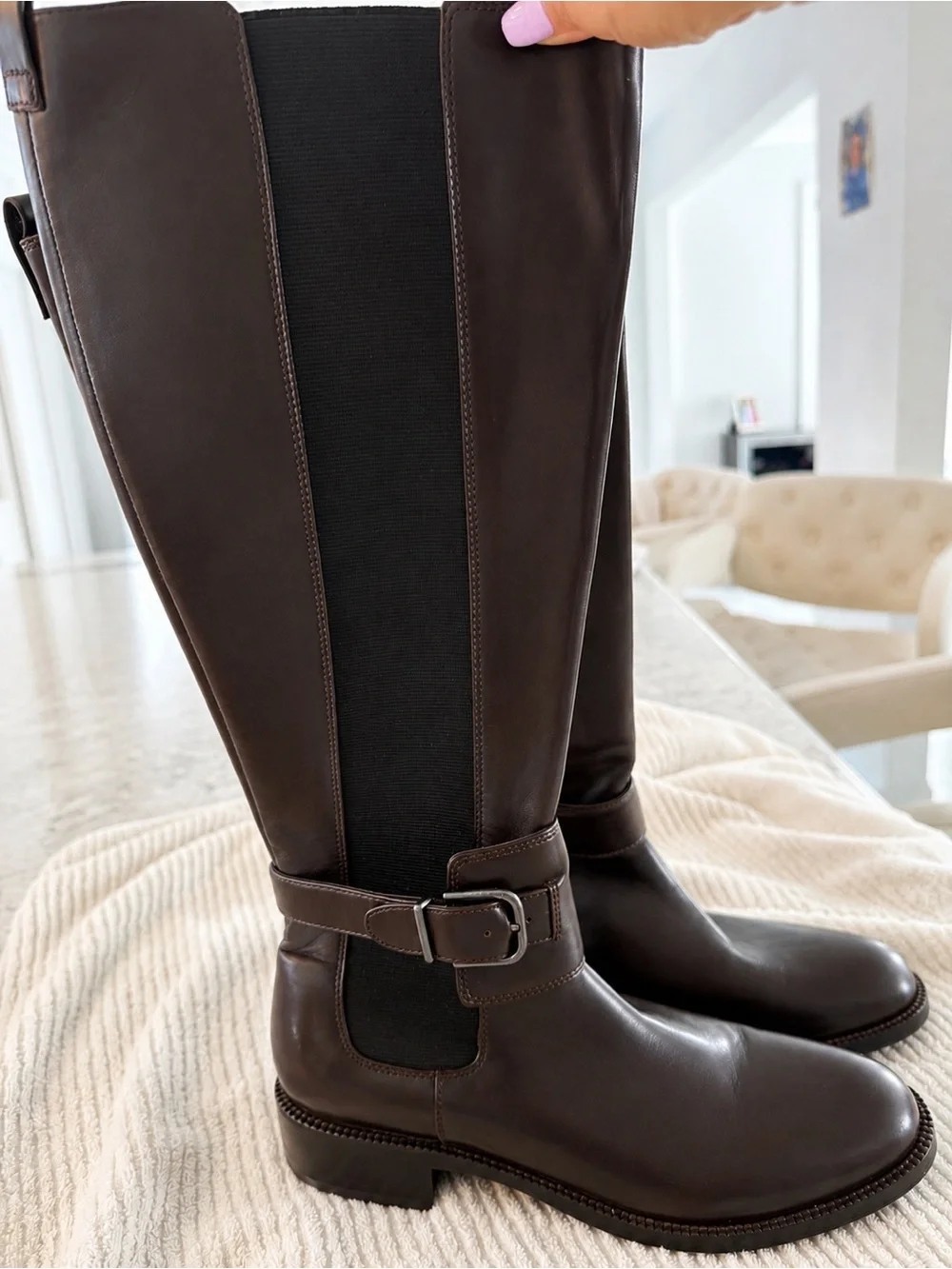 Via SPIGA Leather Knee-High Riding Boots Sz 8 new/ please see the photos
